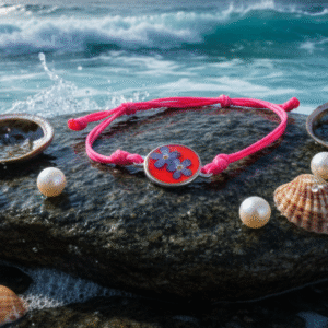 Kwiatowa Iskra Żywi - słowiańska bransoletka z żywicy i płatkami